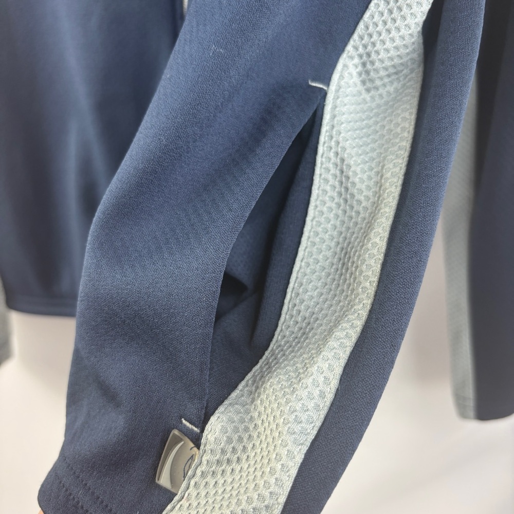 Alo Coolfit Mens Track Jacket Full Zip Navy Blue Gray Size Large - Picture 4 of 12